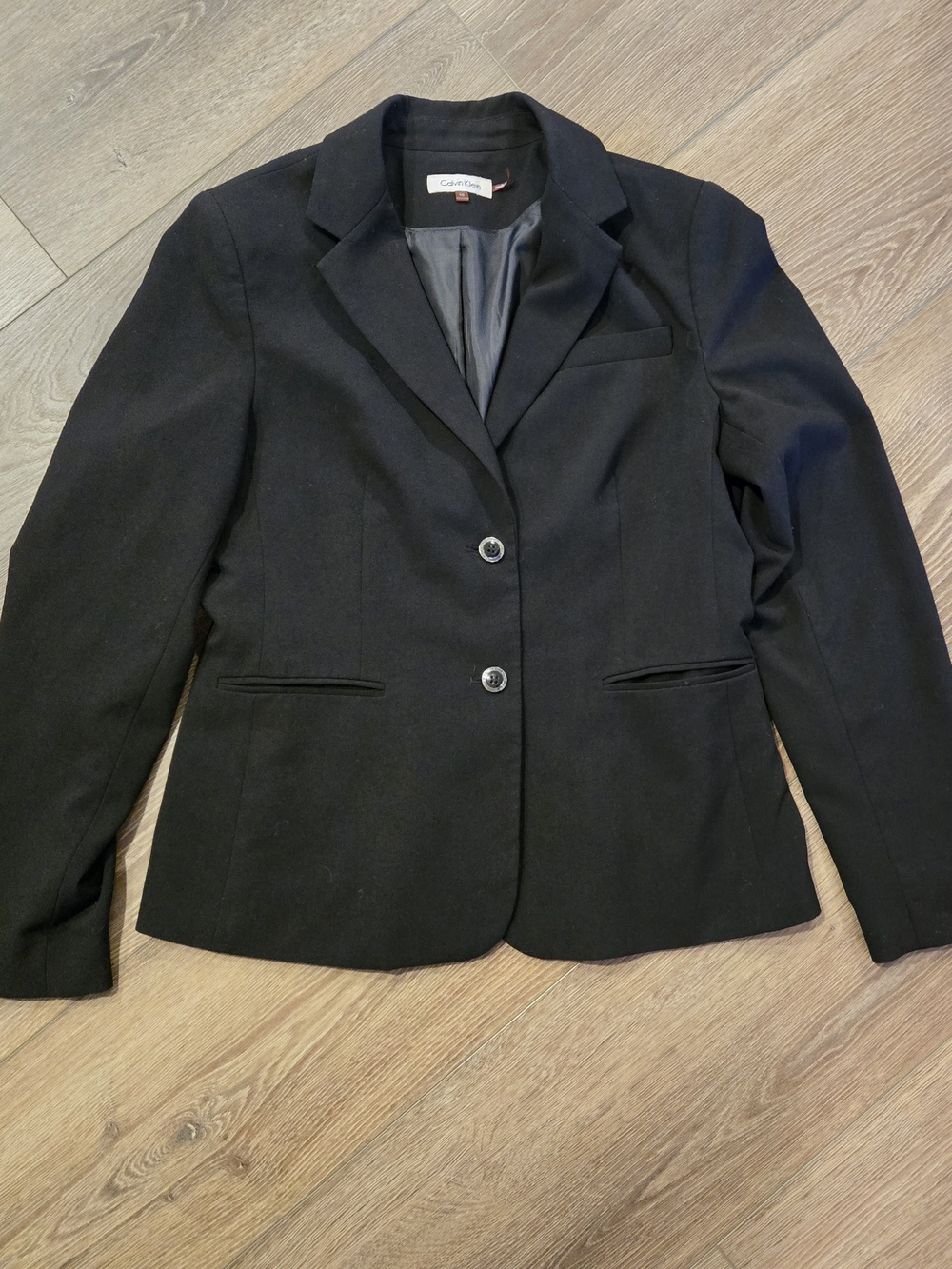 Calvin Klein Black Women's Two-Button Tailored Blazer